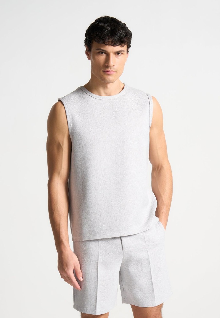 Maniere De Voir Boxy Textured Vest | Modern Tailoring