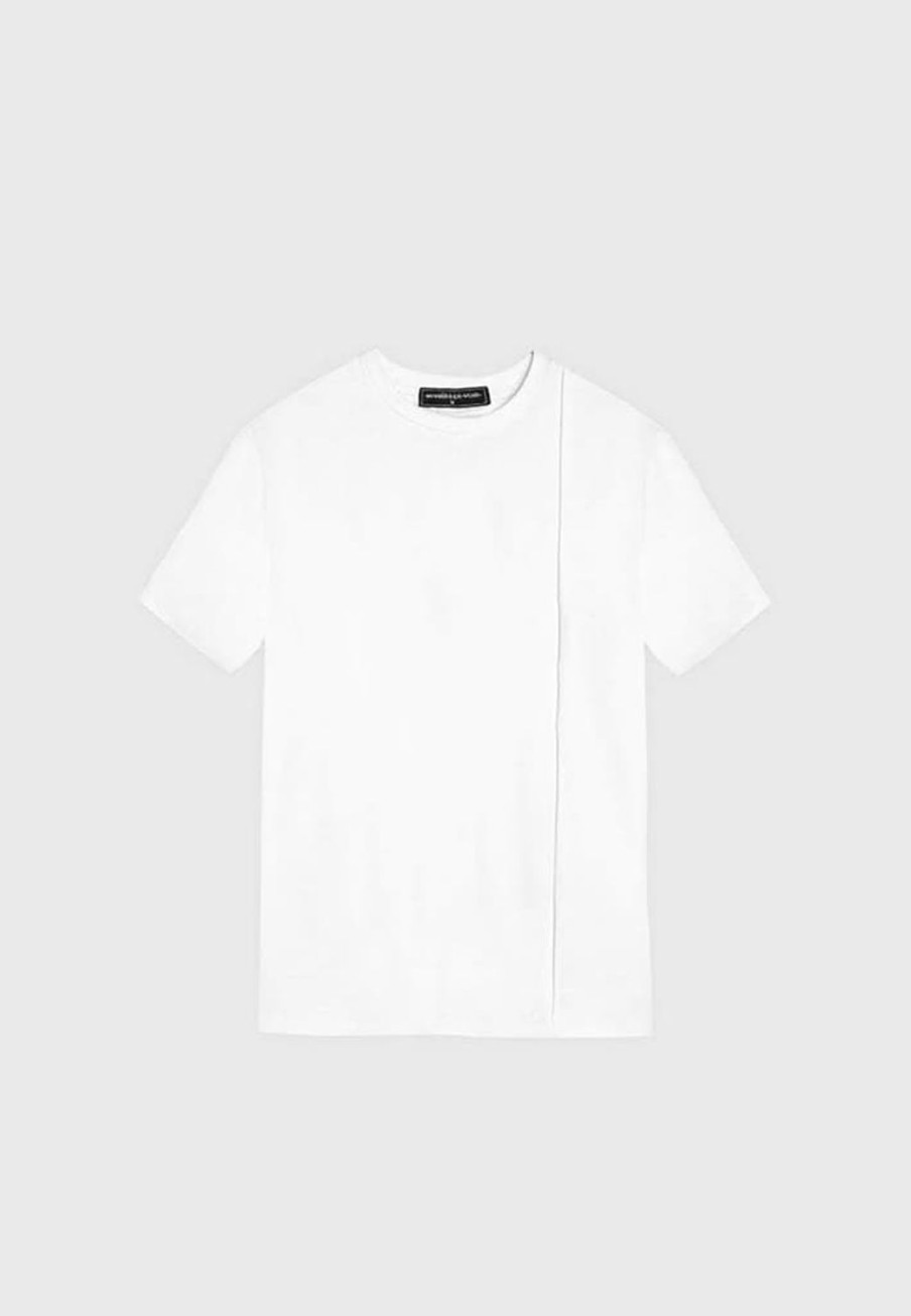 Maniere De Voir Eternel Slim Fit Cotton T-Shirt With Pintuck | T-Shirts & Tops