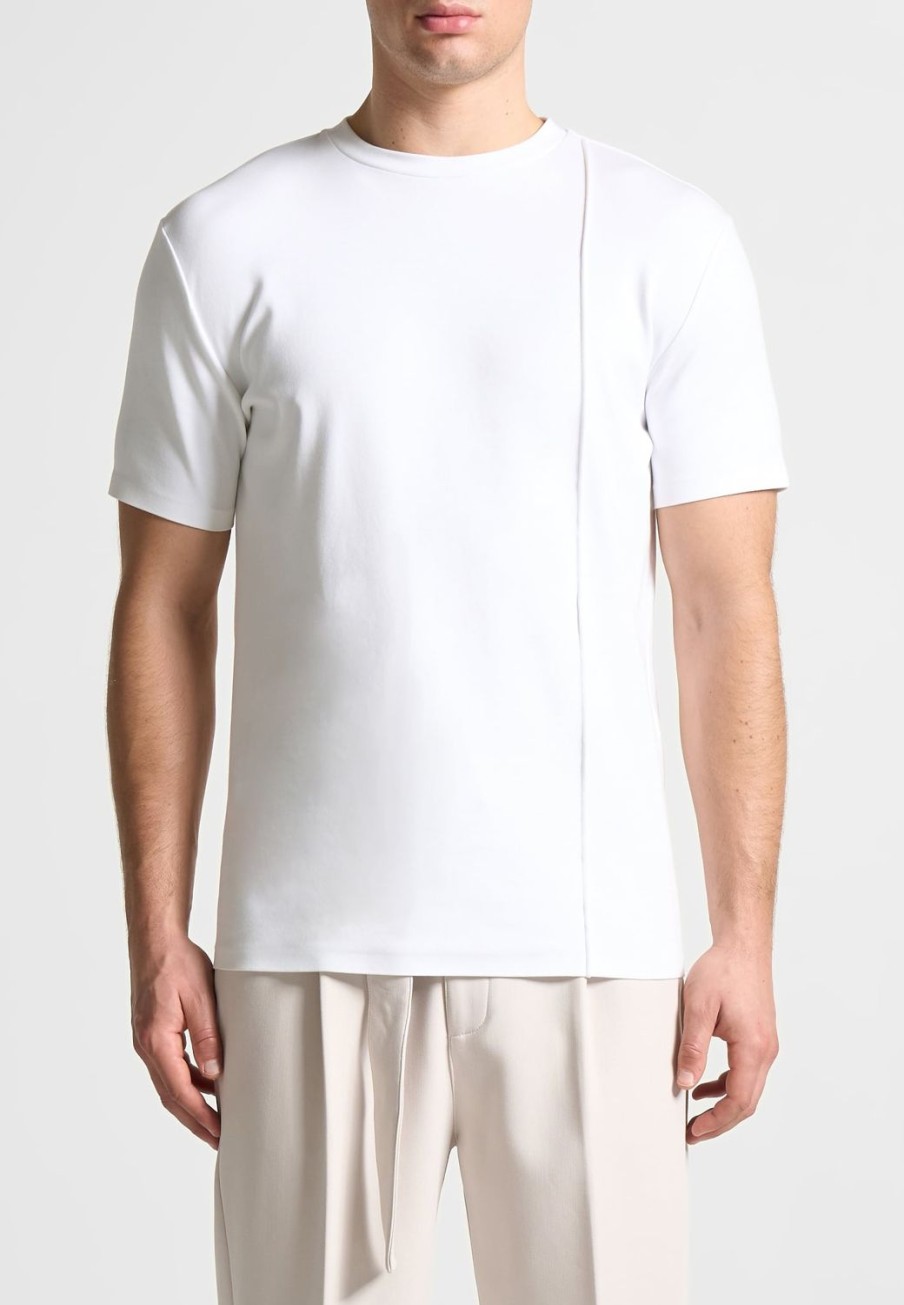 Maniere De Voir Eternel Slim Fit Cotton T-Shirt With Pintuck | T-Shirts & Tops