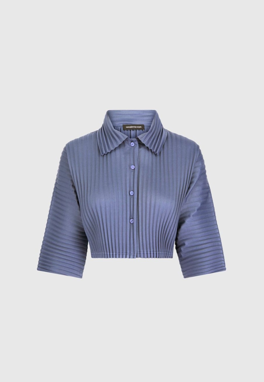 Maniere De Voir Pleated Cropped Shirt | Shirts