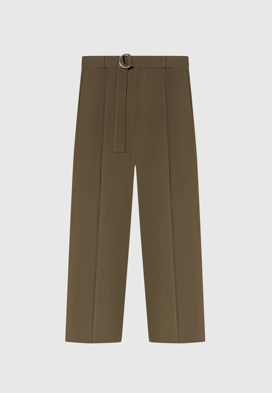 Maniere De Voir Textured Belted Tailored Trousers | Formal Trousers