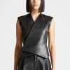 Maniere De Voir Vegan Leather Wrap Waistcoat | Matching Sets