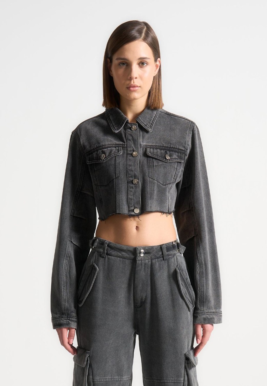 Maniere De Voir Cropped Tacked Sleeve Jacket | Jackets