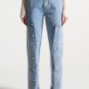 Maniere De Voir Button Down Overlay Mom Jeans | Jeans