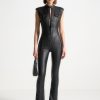 Maniere De Voir Wax Coated Denim Jumpsuit | Jumpsuits & Playsuits