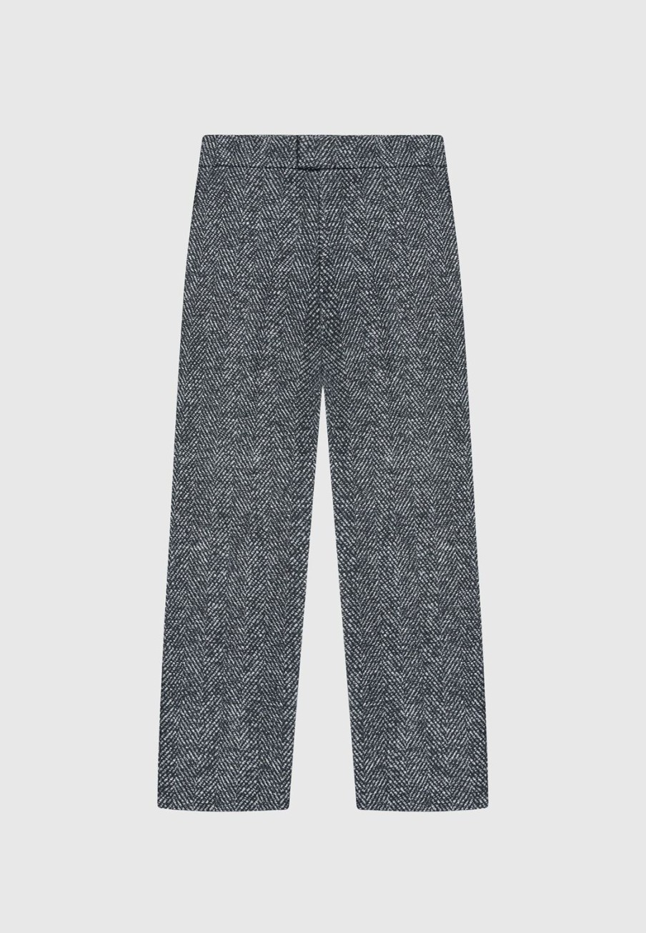 Maniere De Voir Brushed Herringbone Trousers | Formal Trousers