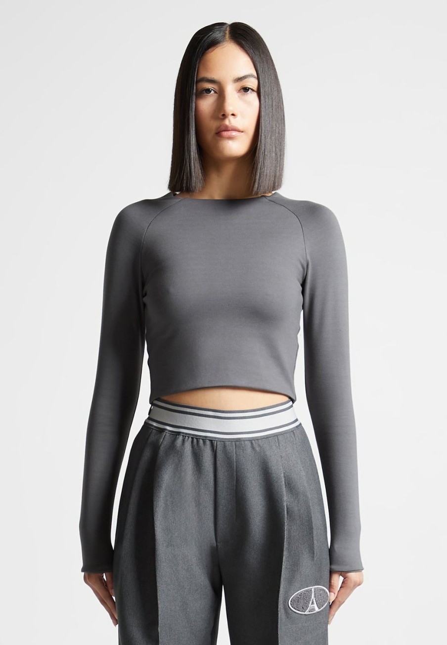 Maniere De Voir Eternelle Long Sleeve Crop Top | Tops & T Shirts