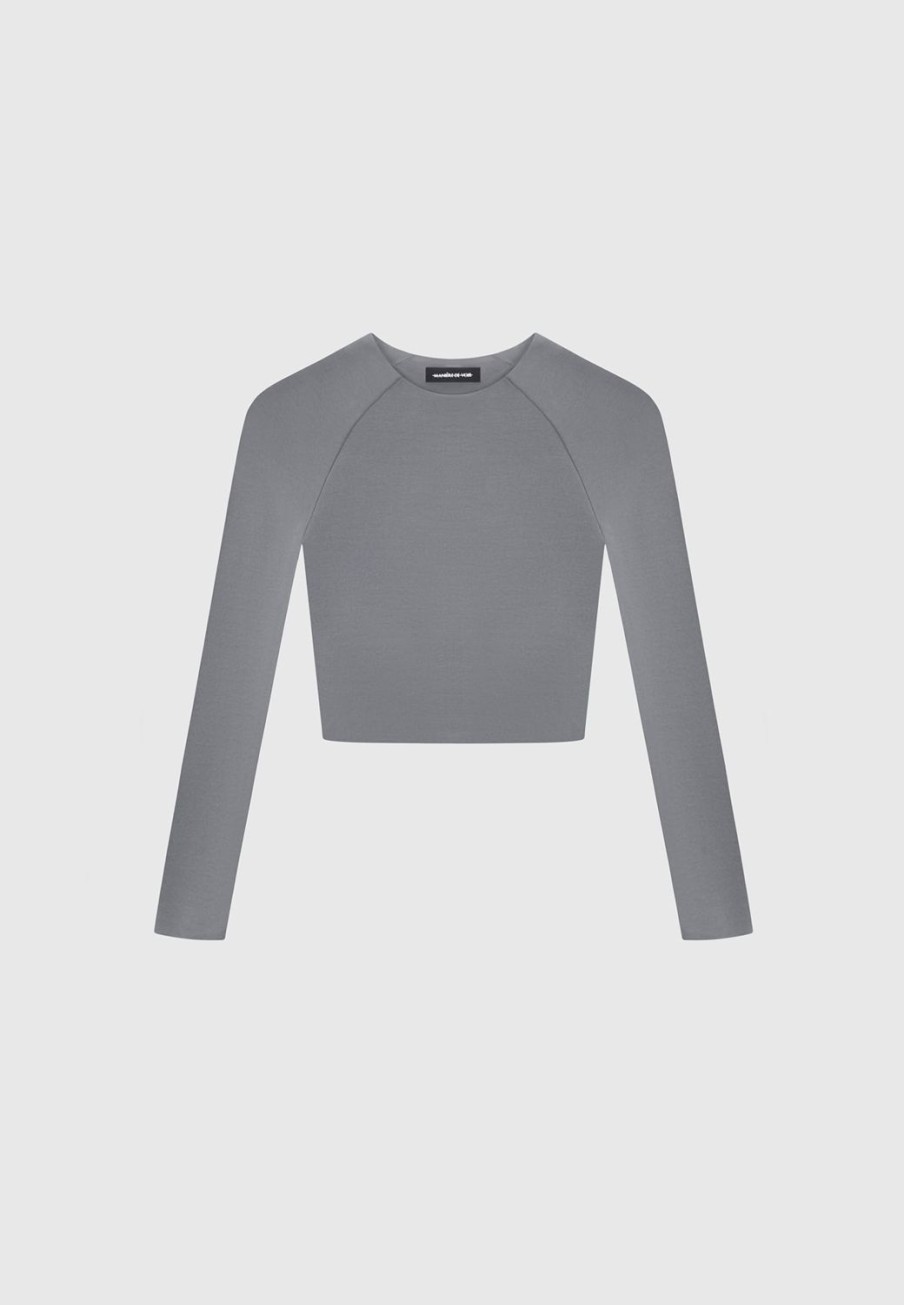 Maniere De Voir Eternelle Long Sleeve Crop Top | Tops & T Shirts