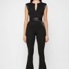 Maniere De Voir Satin Contour Flared Jumpsuit | Jumpsuits & Playsuits