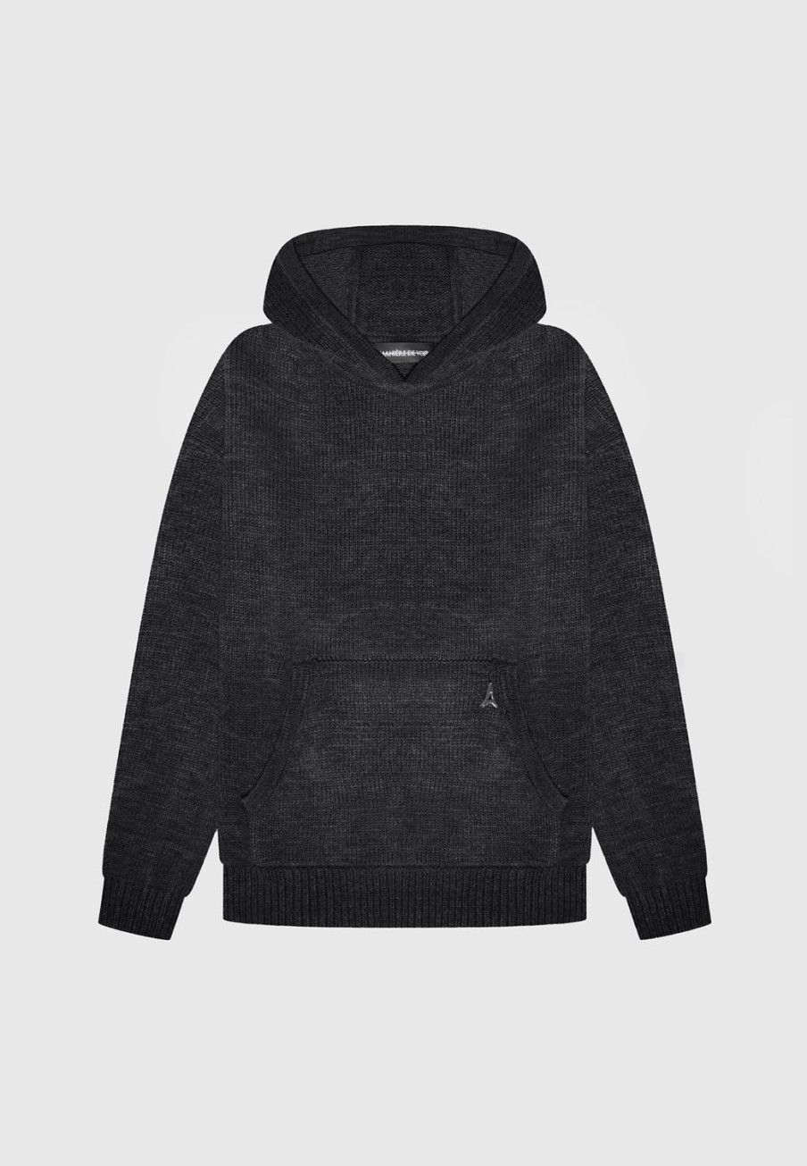 Maniere De Voir Knitted Hoodie Marl | Knitwear