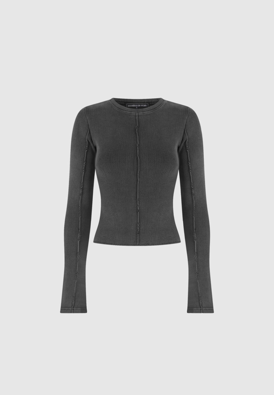 Maniere De Voir Ribbed Long Sleeve Top | Matching Sets