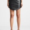 Maniere De Voir Woven Leather Dipped Waist Mini Skirt | Skirts