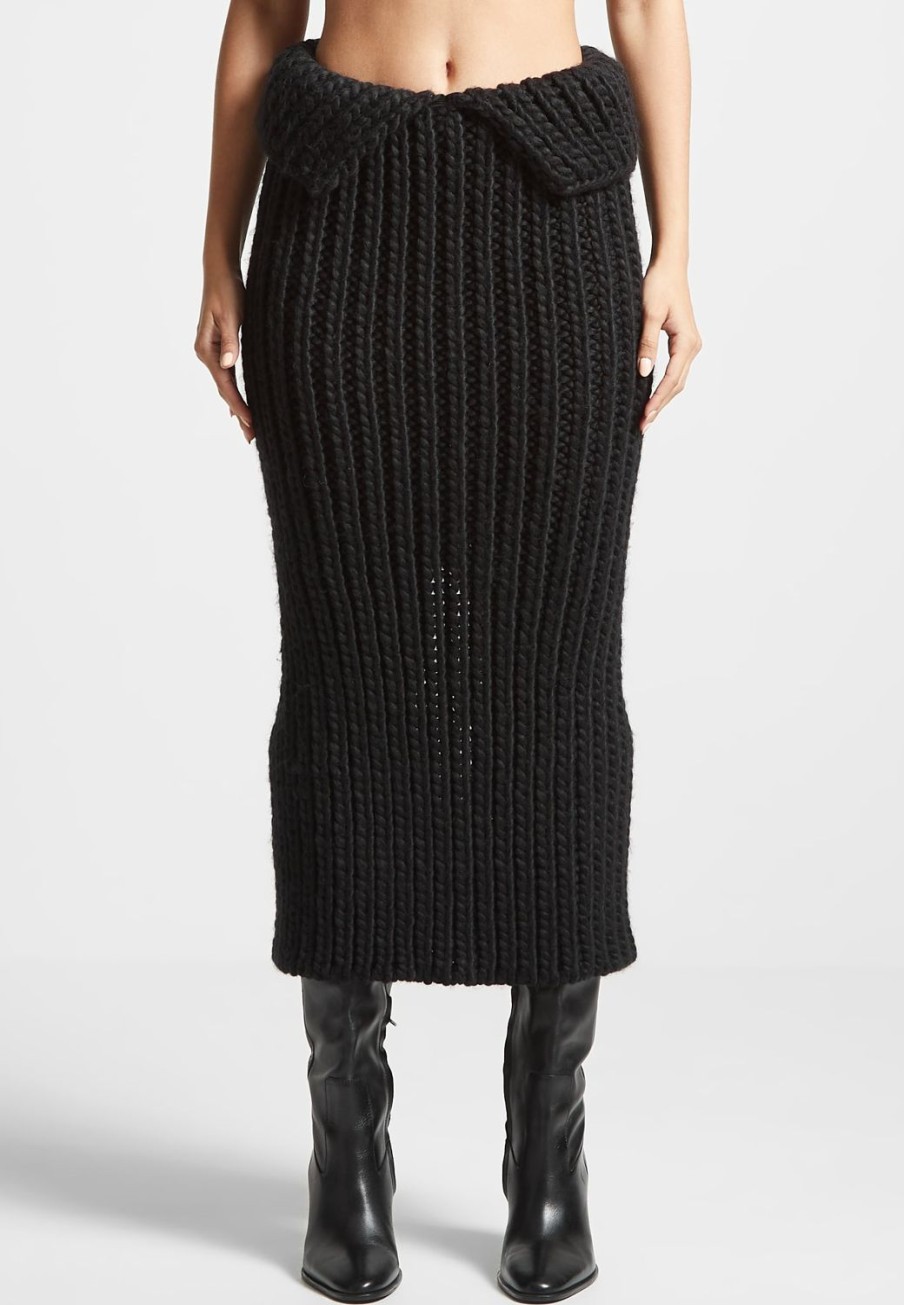 Maniere De Voir Chunky Knit Midaxi Skirt | Matching Sets