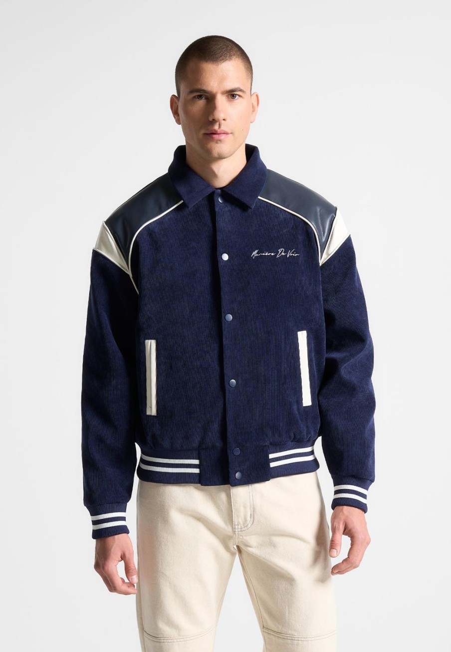 Maniere De Voir Raglan Corduroy Eiffel Varsity Jacket | Jackets