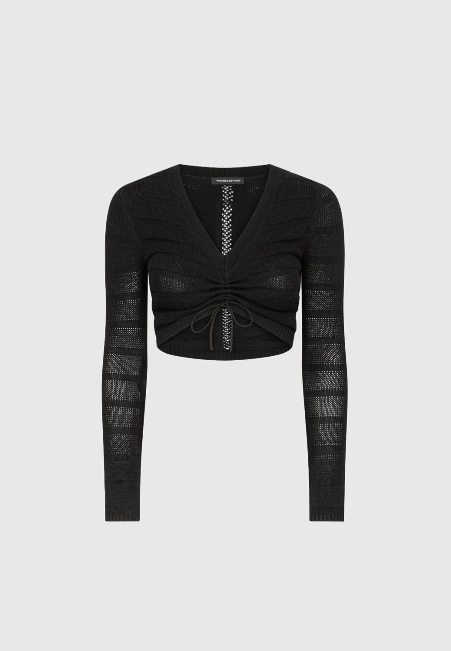 Maniere De Voir Contour Knit Long Sleeve Top | Tops & T Shirts