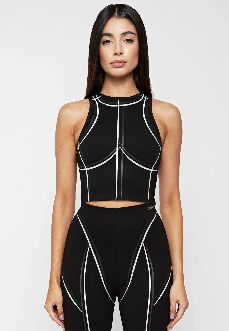 Maniere De Voir Sketch Racer Crop Top | Matching Sets