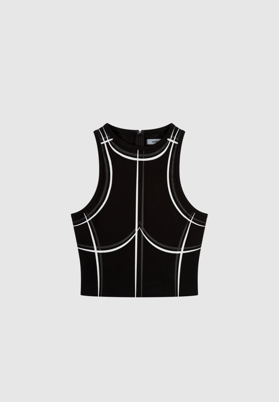 Maniere De Voir Sketch Racer Crop Top | Matching Sets