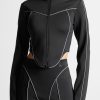 Maniere De Voir Reflective Piped Long Sleeve Corset Jacket | Matching Sets