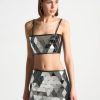 Maniere De Voir Vegan Leather Mirrored Bandeau Top | Tops & T Shirts