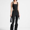 Maniere De Voir Strap Detail Pinstripe Fit And Flare Leggings | Matching Sets