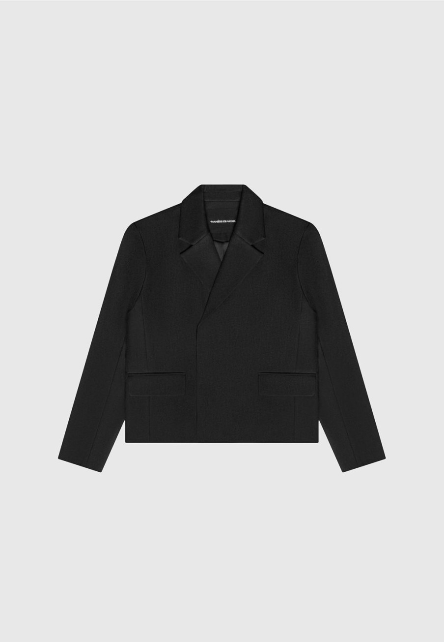 Maniere De Voir Double Breasted Tailored Cropped Blazer | Jackets