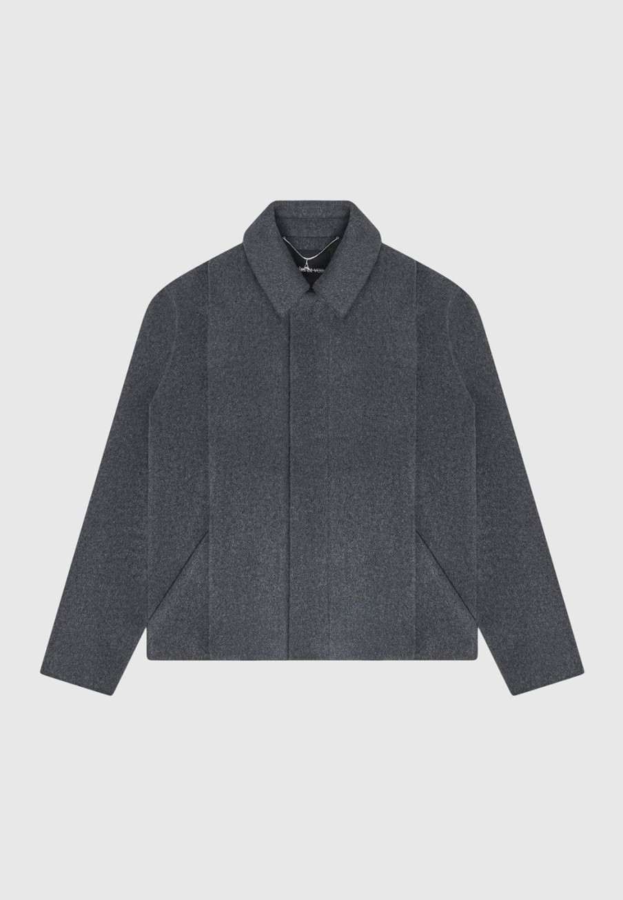 Maniere De Voir Wool Blend Boxy Jacket With Pleat | Jackets