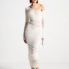 Maniere De Voir Off Shoulder Knitted Maxi Dress | Dresses