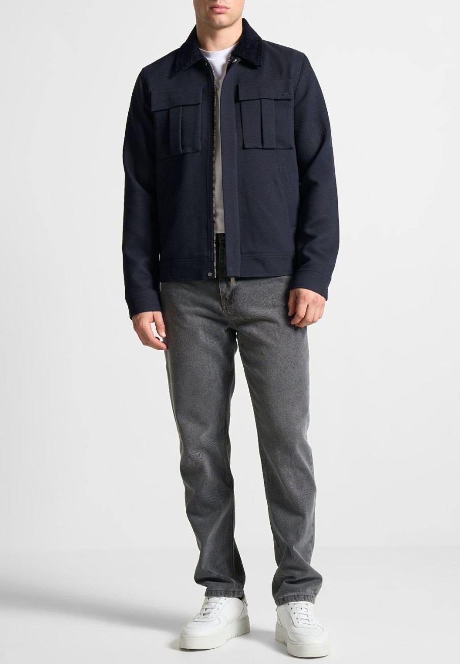 Maniere De Voir Twill Trucker Jacket With Velvet Collar | Jackets