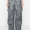 Maniere De Voir High Waisted Vintage Marble Leather Cargo Pants - Washed | Matching Sets