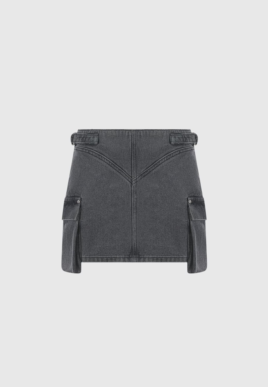 Maniere De Voir Denim Cargo Mini Skirt | Skirts