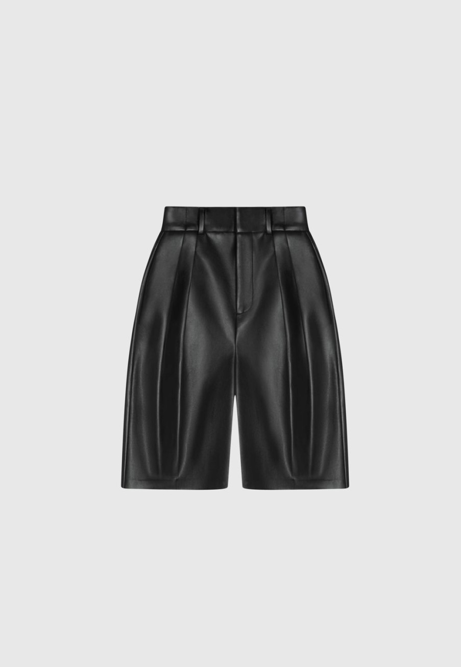 Maniere De Voir Vegan Leather Tailored City Shorts | Matching Sets