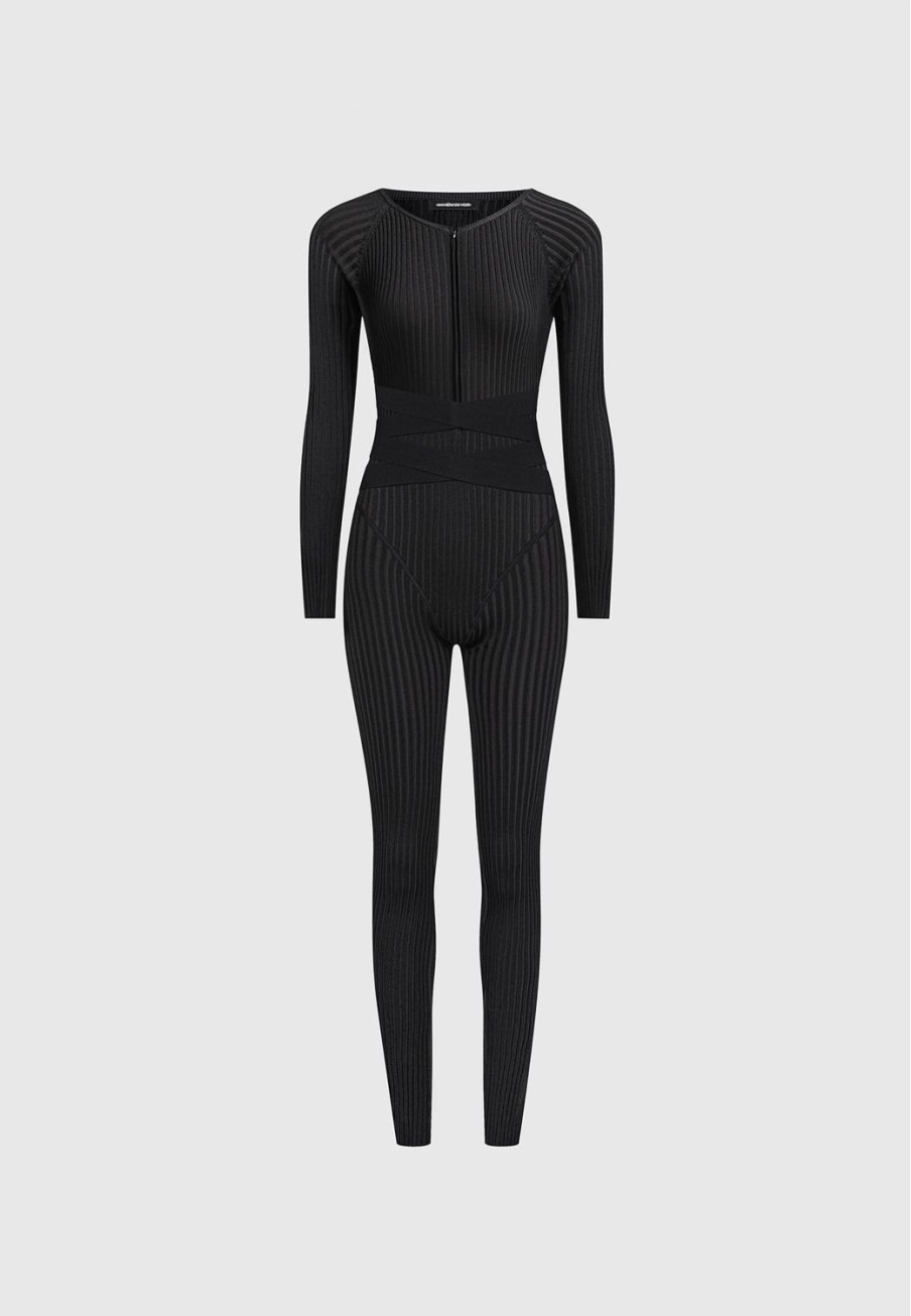 Maniere De Voir Knitted Two Tone Jumpsuit With Belt | Jumpsuits & Playsuits