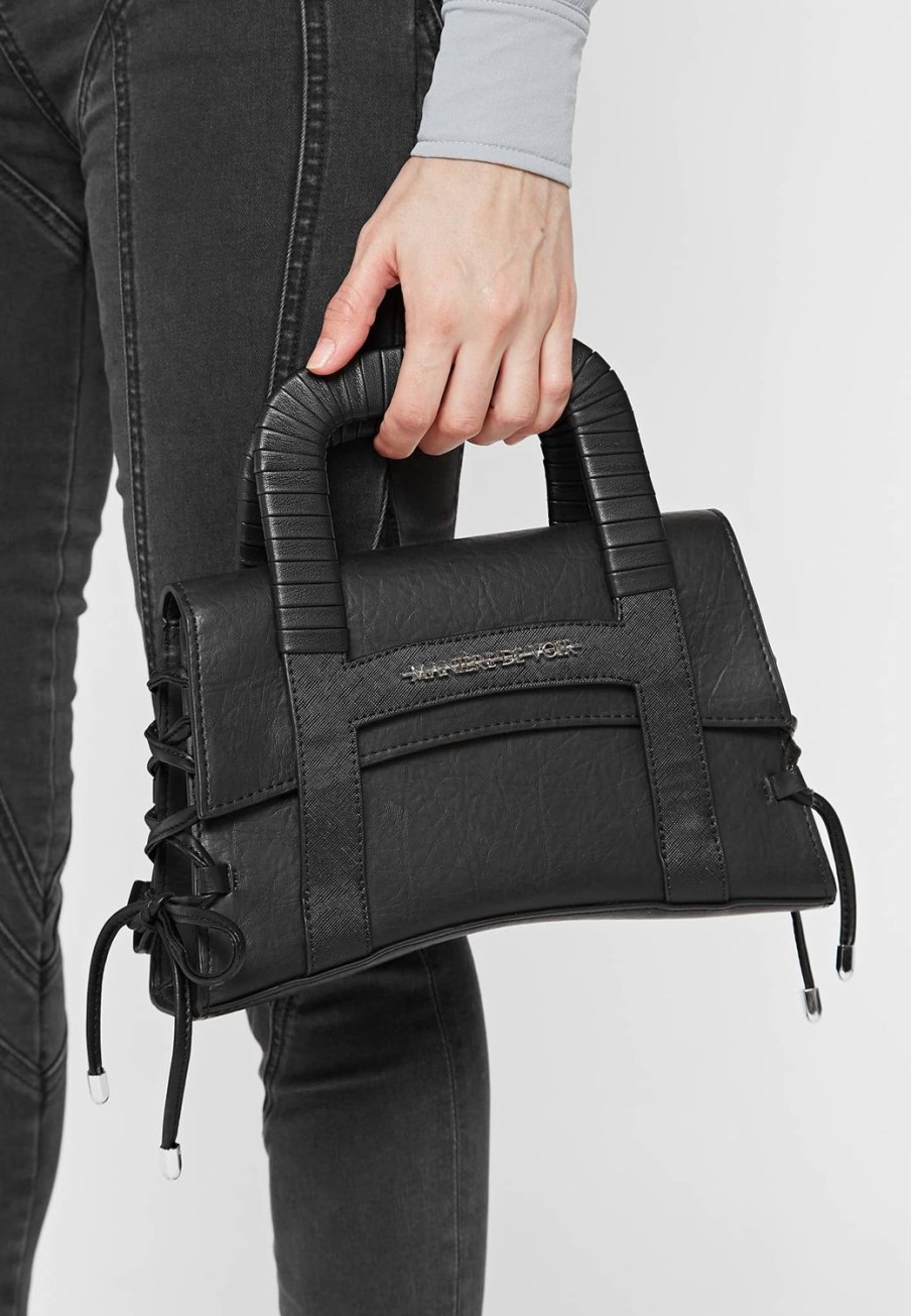 Maniere De Voir Caged Vegan Leather Lace Up Bag | Bags