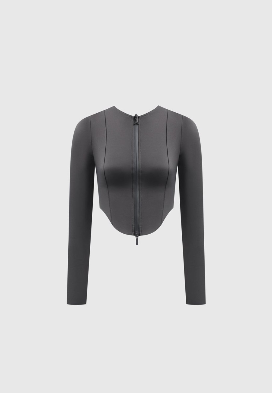 Maniere De Voir Neoprene Corset Jacket | Tops & T Shirts