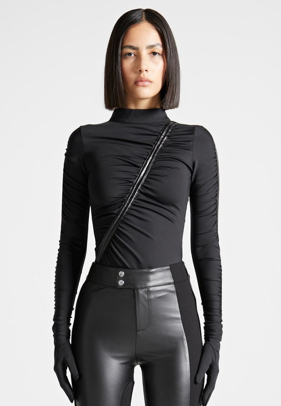 Maniere De Voir Glove Bodysuit With Ruching | Bodysuits