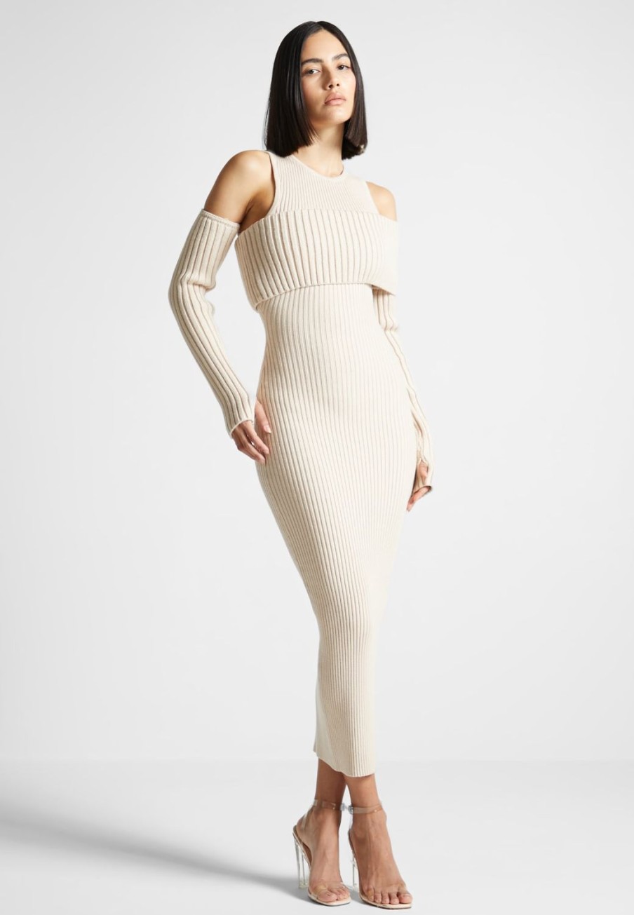 Maniere De Voir Overlay Knitted Midaxi Dress | Dresses