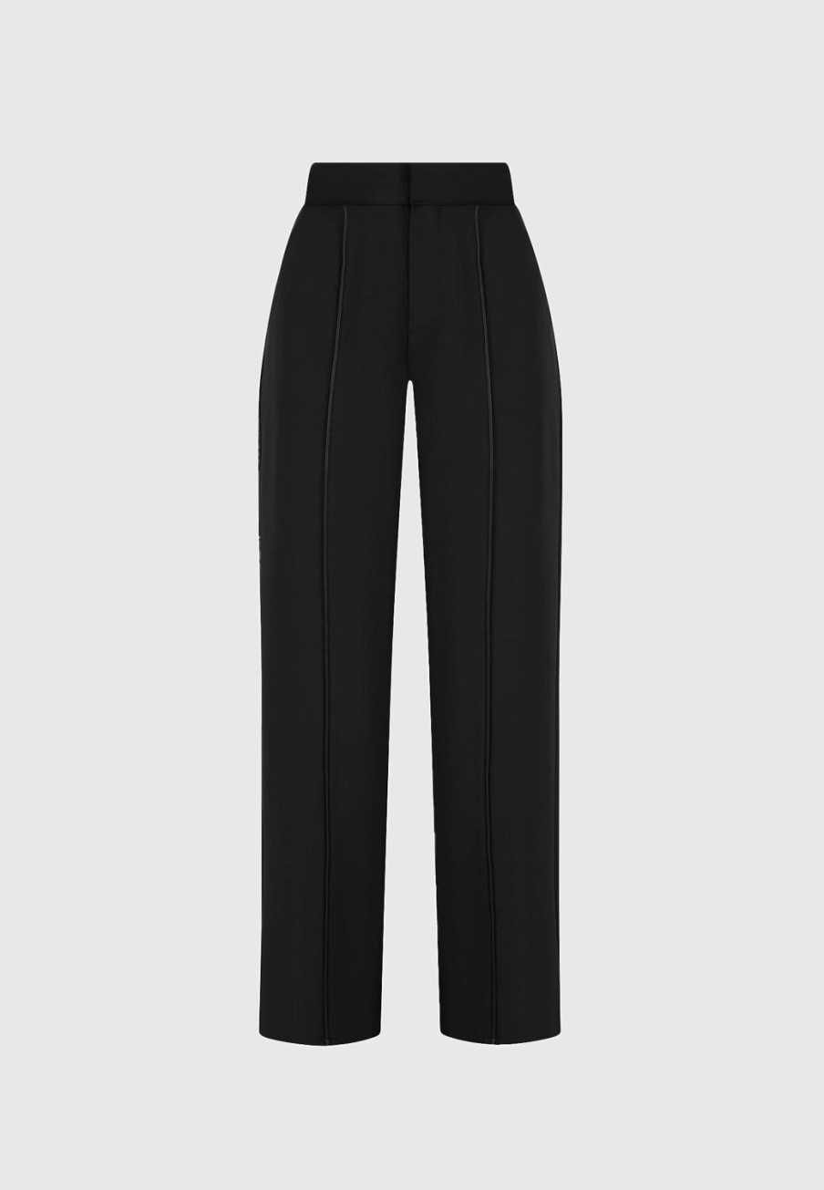 Maniere De Voir Trousers With Vegan Leather Pintuck | Matching Sets