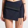 Maniere De Voir Pinstripe Tailored Mini Skort With Tie | Skirts