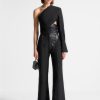 Maniere De Voir Vegan Leather & Woven Trousers | Trousers