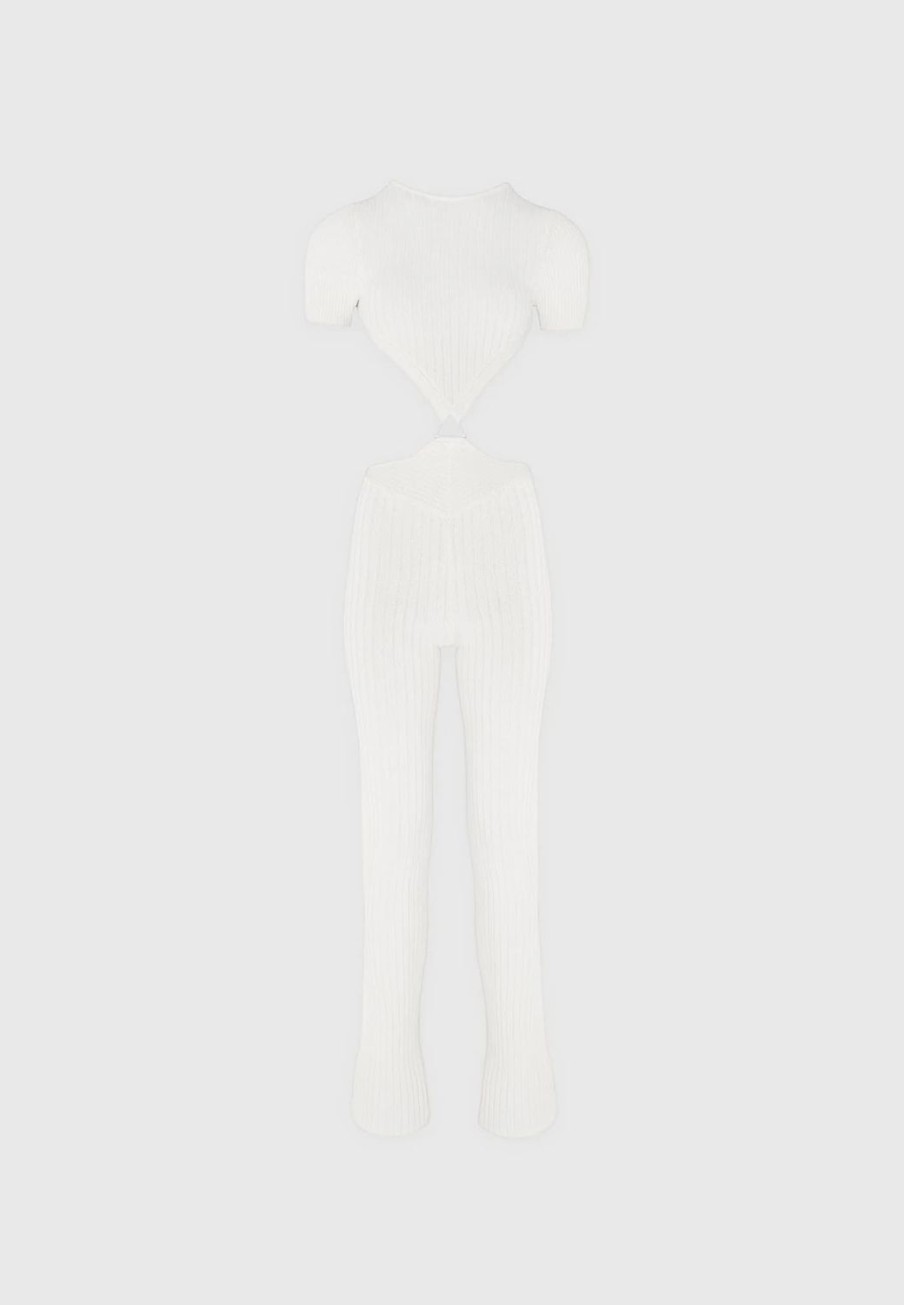 Maniere De Voir Knitted Backless Jumpsuit | Jumpsuits & Playsuits