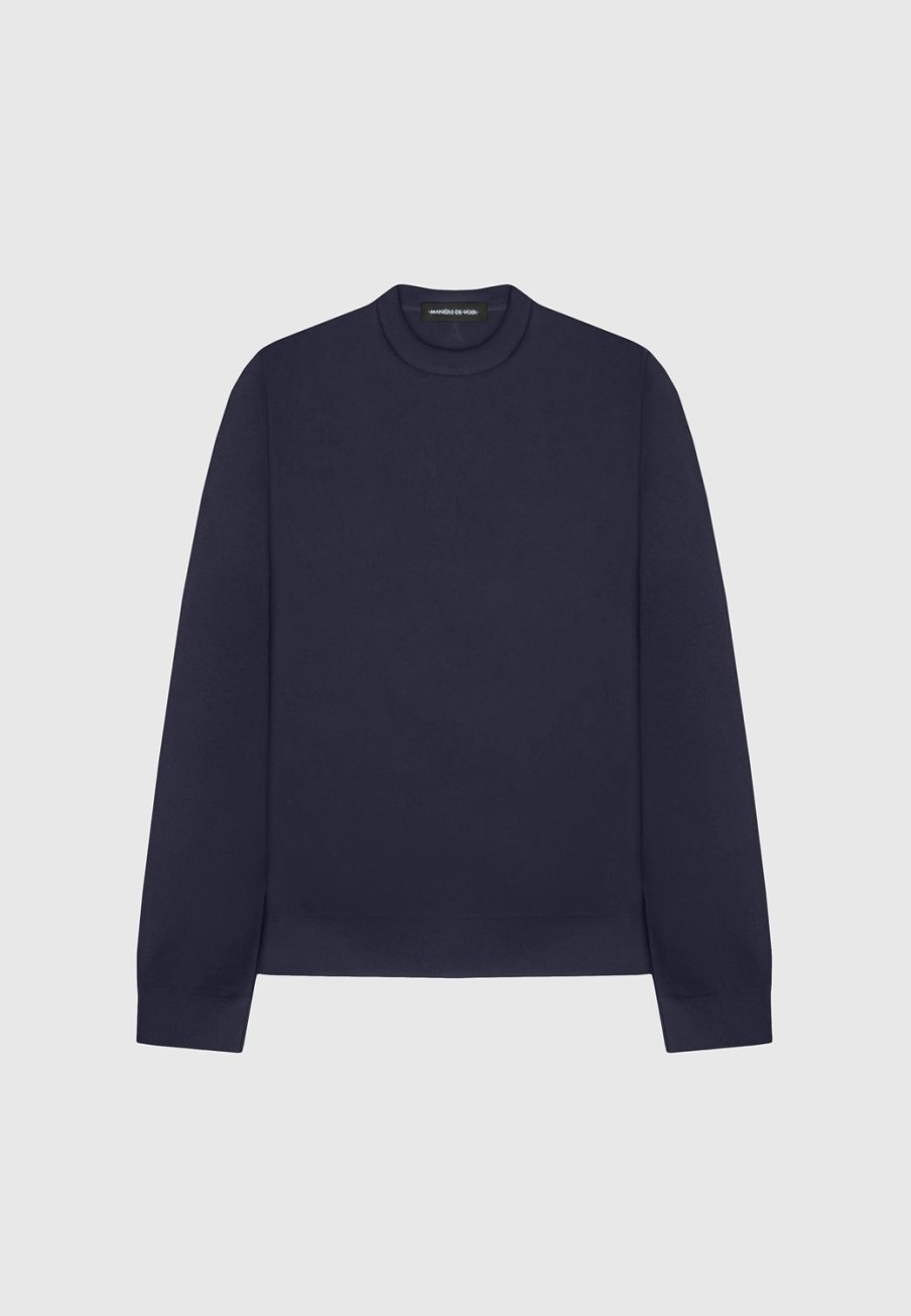 Maniere De Voir Eternel Neoprene Regular Fit Crew Neck Jumper | Casual Co-Ords