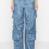 Maniere De Voir High Waisted Vintage Marble Leather Cargo Pants - Washed | Matching Sets