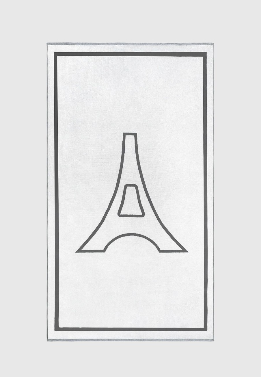 Maniere De Voir Maniere De Voir Reversible Eiffel Towel /White | Mdv Home