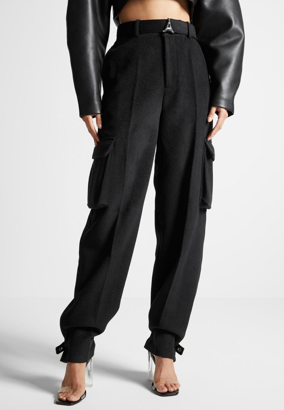 Maniere De Voir Wool Tailored Cargo Trousers | Trousers