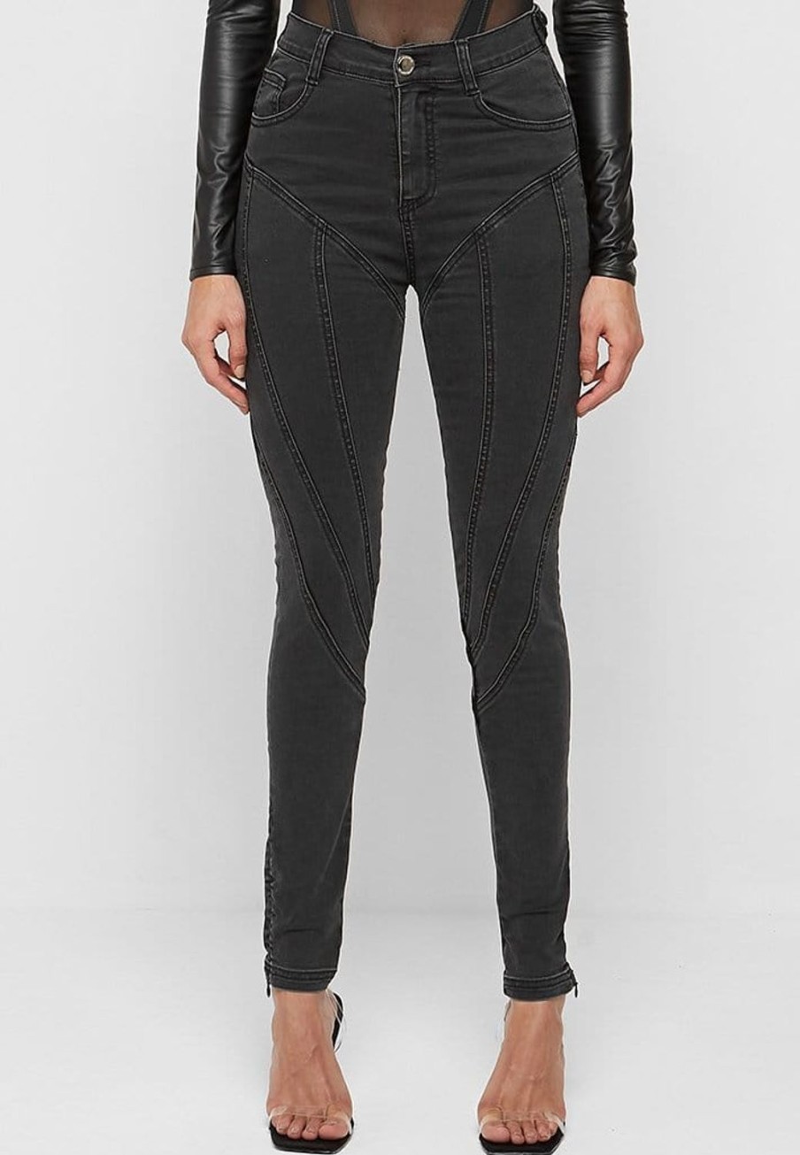 Maniere De Voir Contour Seam Detail Skinny Jeans | Jeans