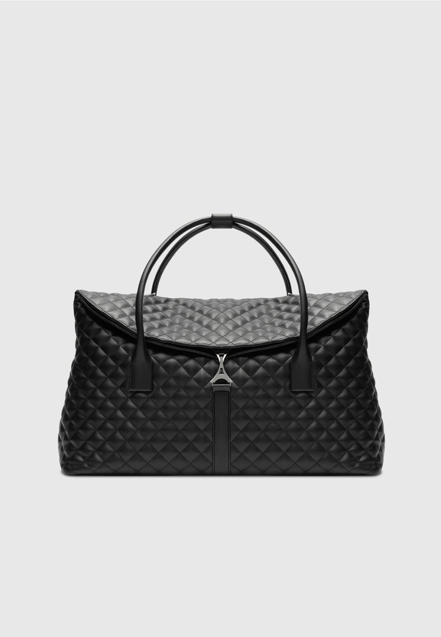 Maniere De Voir Vegan Leather Diamond Quilted Travel Bag | Bags