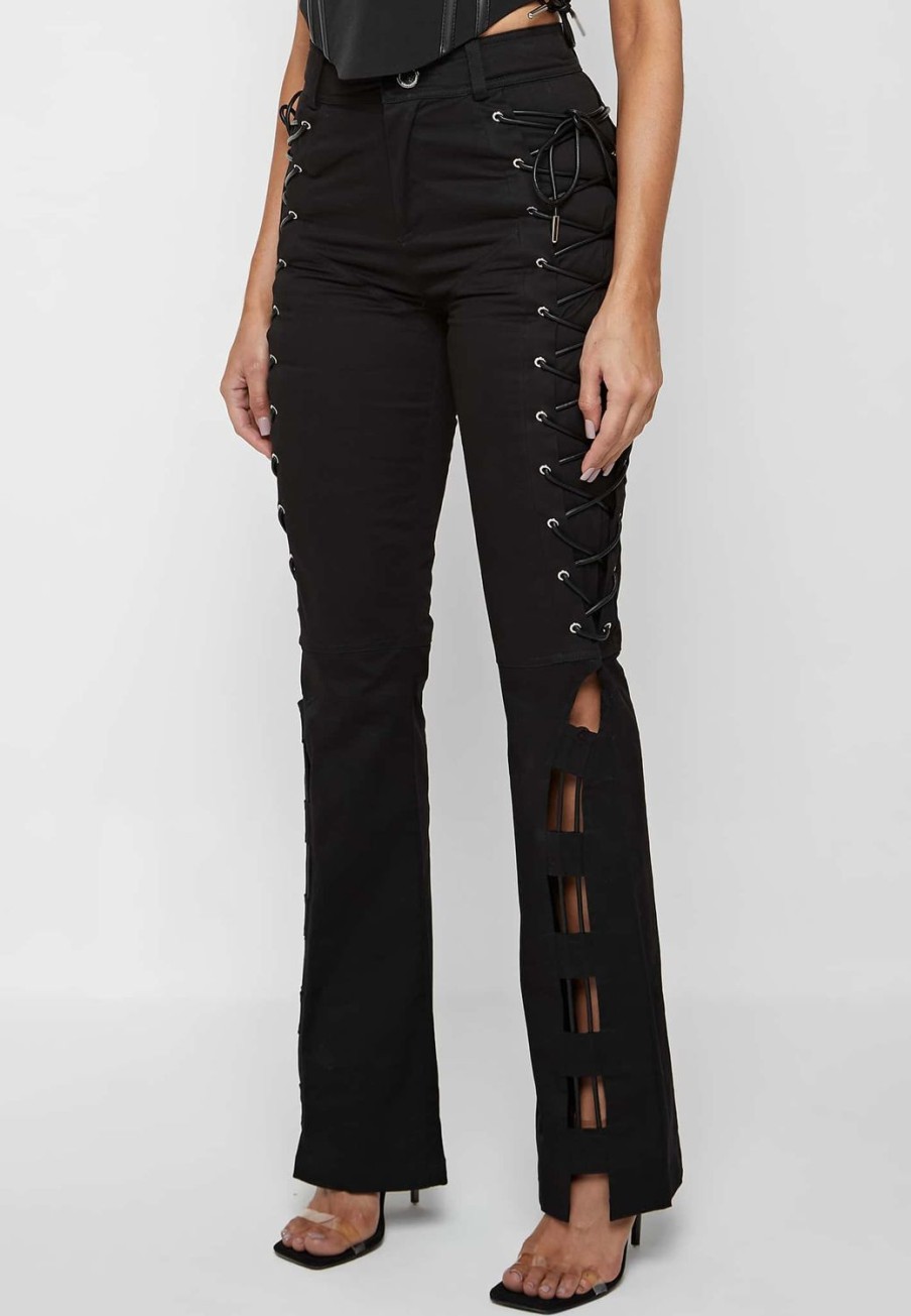 Maniere De Voir Lace Up Trousers | Trousers