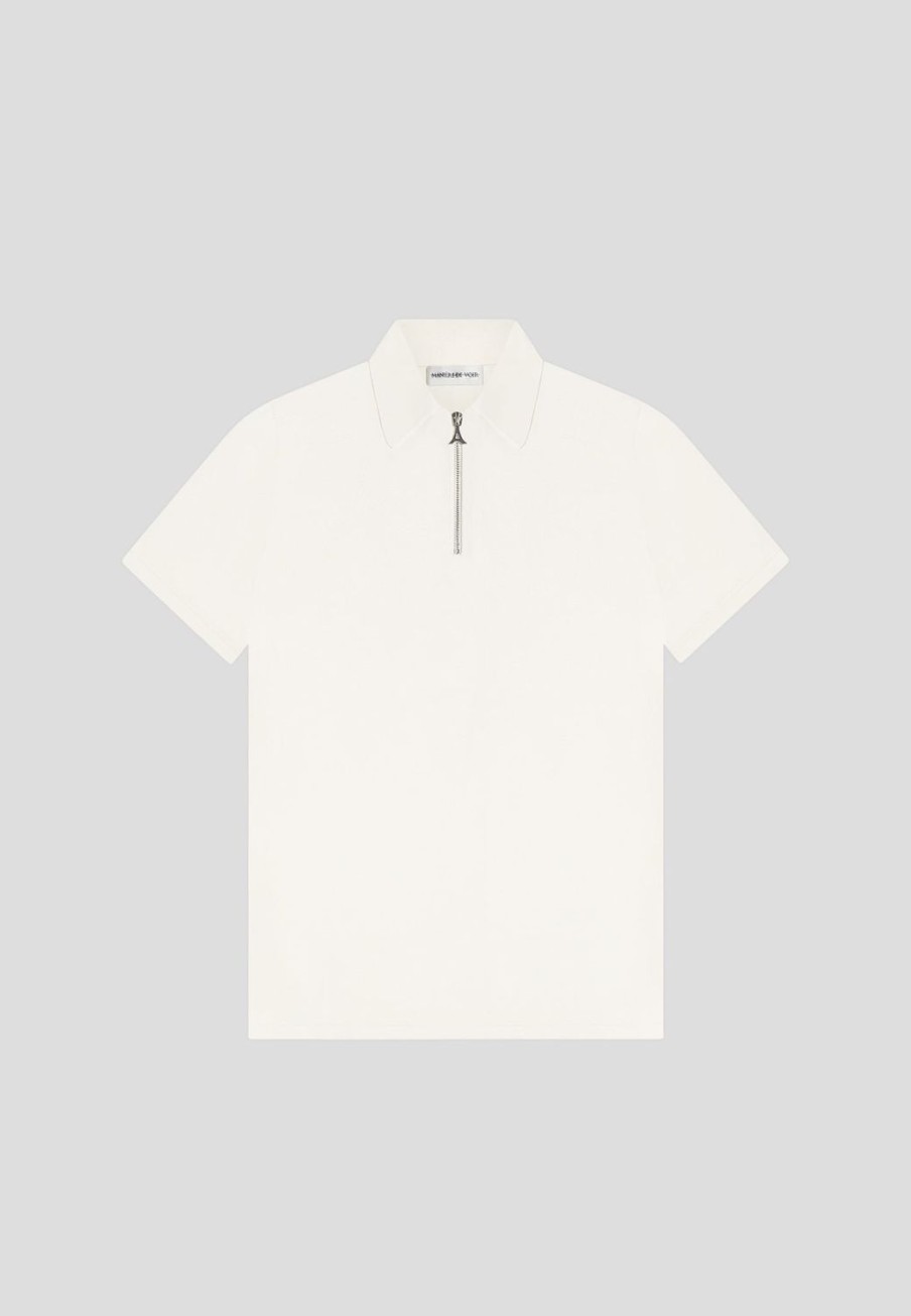 Maniere De Voir Luxe Polo Top With Zip | Polo Tops