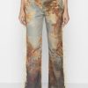 Maniere De Voir Mid Rise Art Cargo Pants With Tassels | Matching Sets