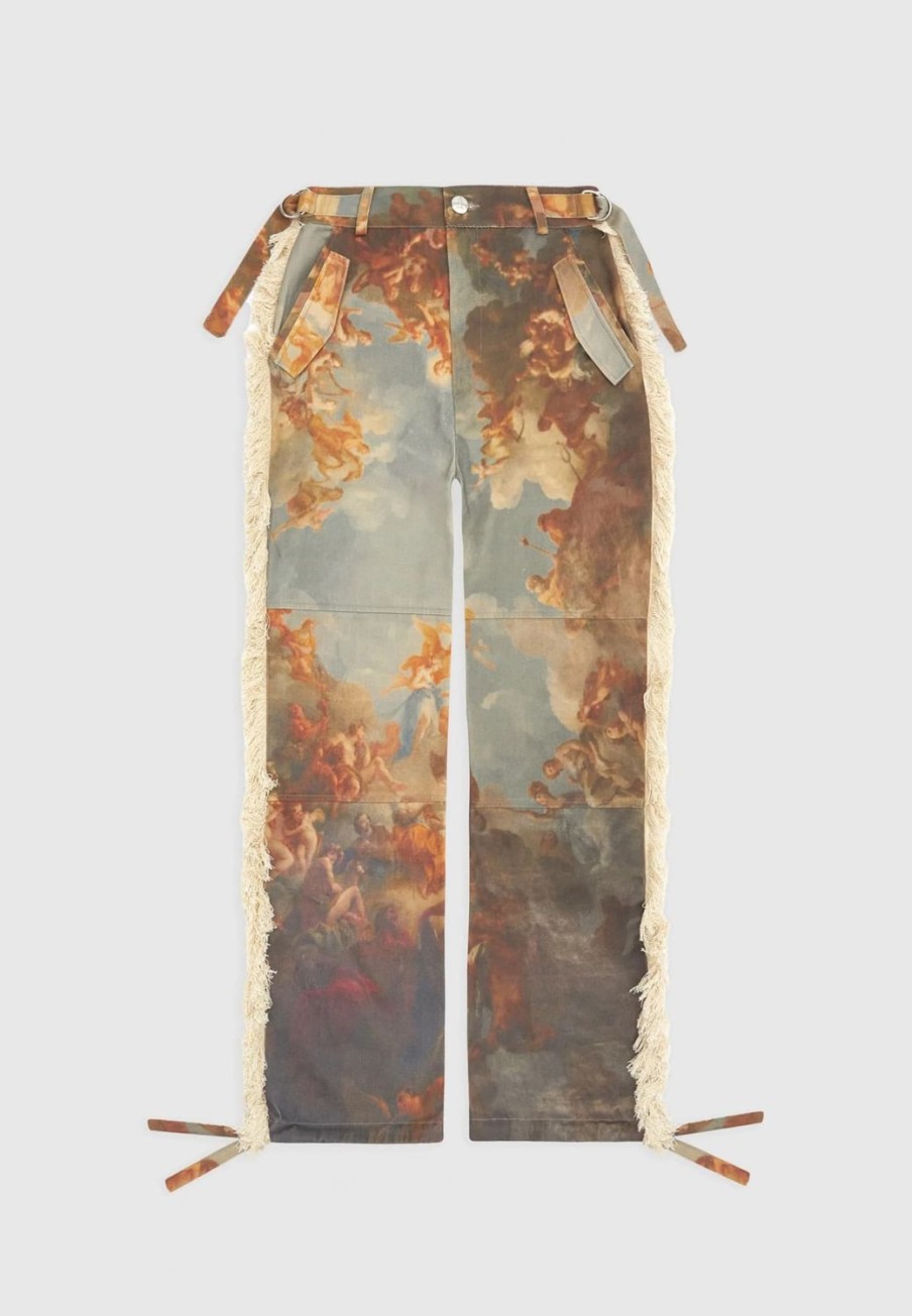 Maniere De Voir Mid Rise Art Cargo Pants With Tassels | Matching Sets